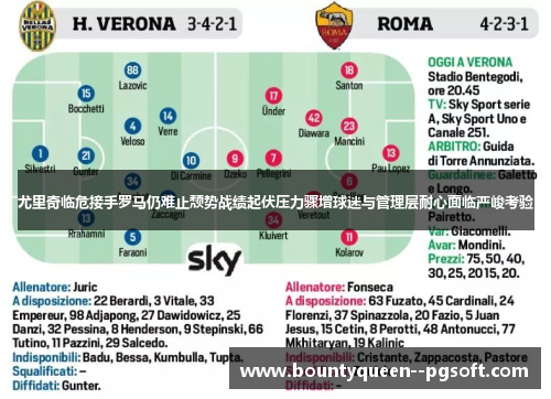 尤里奇临危接手罗马仍难止颓势战绩起伏压力骤增球迷与管理层耐心面临严峻考验